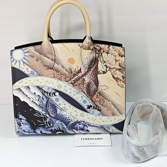 Ferragamo The Studio Day and Night Printed Top-Handle Bag (MSRP $3,200) - Picture 5 of 13